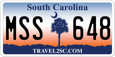 SC license plate MSS648