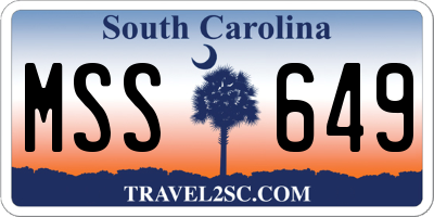 SC license plate MSS649