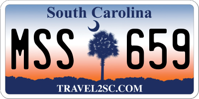 SC license plate MSS659