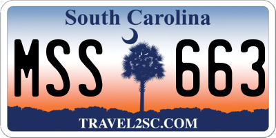 SC license plate MSS663