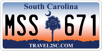 SC license plate MSS671