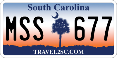 SC license plate MSS677