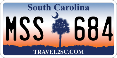SC license plate MSS684