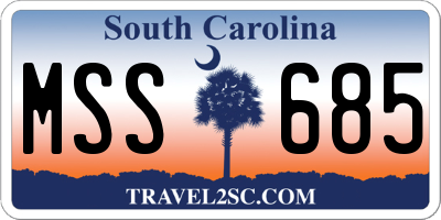 SC license plate MSS685