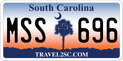 SC license plate MSS696