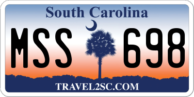 SC license plate MSS698