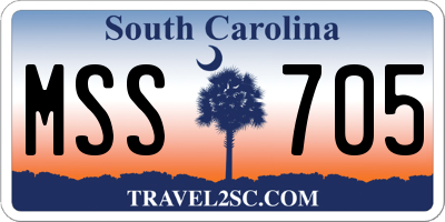 SC license plate MSS705