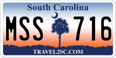 SC license plate MSS716