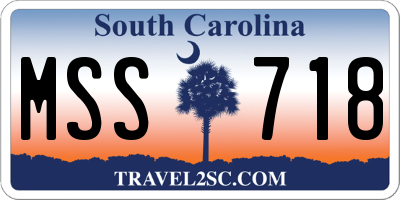 SC license plate MSS718