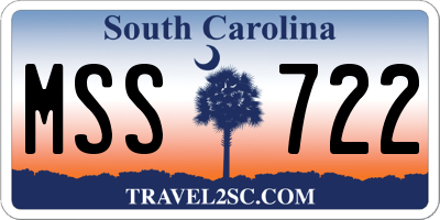 SC license plate MSS722