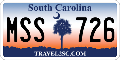 SC license plate MSS726