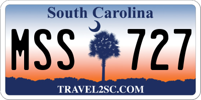 SC license plate MSS727