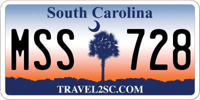 SC license plate MSS728