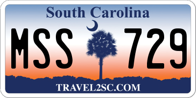 SC license plate MSS729