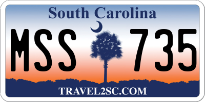 SC license plate MSS735