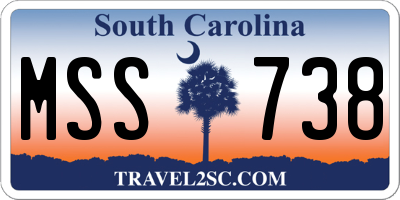 SC license plate MSS738