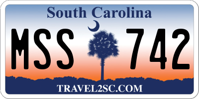 SC license plate MSS742