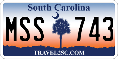 SC license plate MSS743