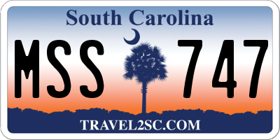SC license plate MSS747