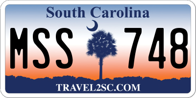 SC license plate MSS748