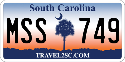 SC license plate MSS749