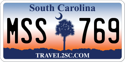 SC license plate MSS769