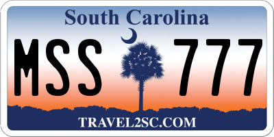 SC license plate MSS777