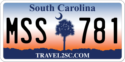 SC license plate MSS781