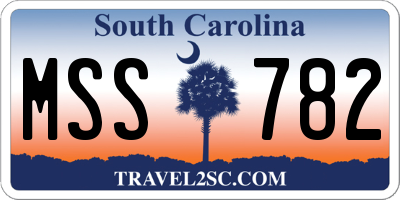 SC license plate MSS782