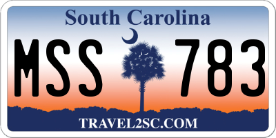 SC license plate MSS783