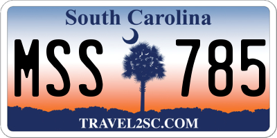 SC license plate MSS785