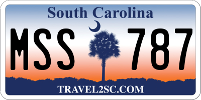 SC license plate MSS787