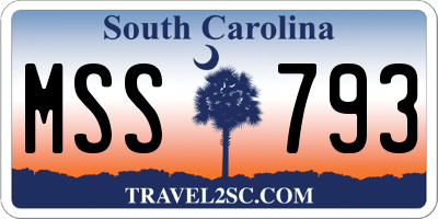 SC license plate MSS793