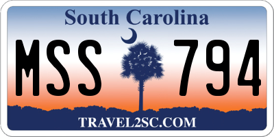 SC license plate MSS794