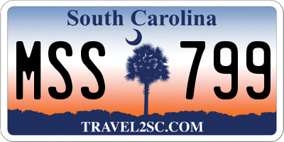 SC license plate MSS799