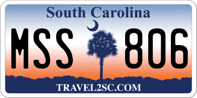 SC license plate MSS806