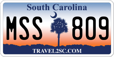 SC license plate MSS809