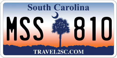 SC license plate MSS810