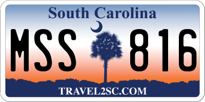 SC license plate MSS816