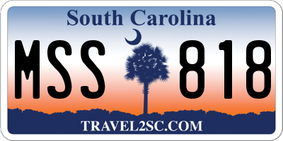 SC license plate MSS818
