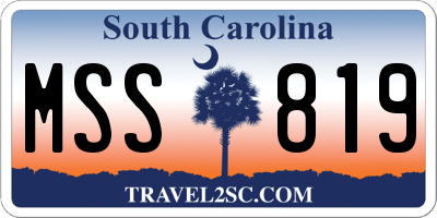 SC license plate MSS819