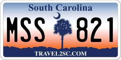 SC license plate MSS821
