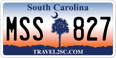 SC license plate MSS827