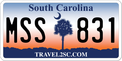 SC license plate MSS831