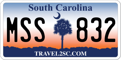 SC license plate MSS832