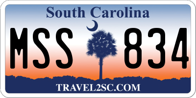 SC license plate MSS834