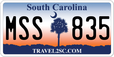 SC license plate MSS835