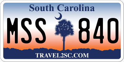 SC license plate MSS840