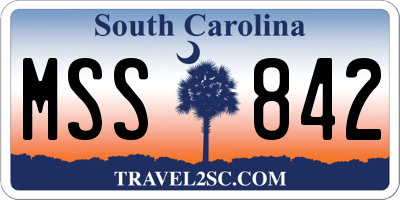 SC license plate MSS842