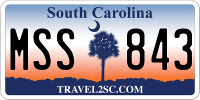 SC license plate MSS843
